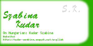 szabina kudar business card